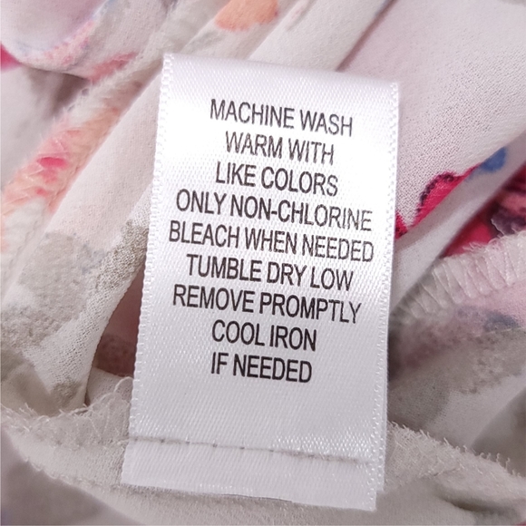 Elle High Neck High Low Pink & Blue Floral Fit & Flare Dress Sz Medium - Picture 9 of 9